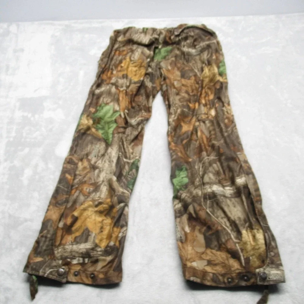 Pella Camo Pants Men Medium Flex Waterproof Button Suspenders Hunting VTG 30x31